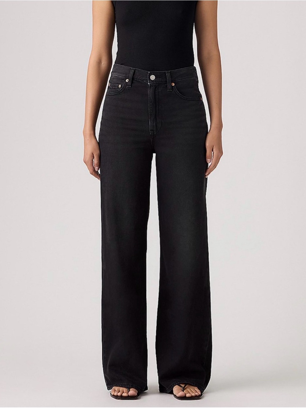 Levi’s Ribcage Wide Leg High Rise Jeans Black - Picture 3 of 9